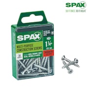 SPAX Sheet Metal Screw, #8 x 1-1/4 in, Zinc Plated Flat Head 4101010400322